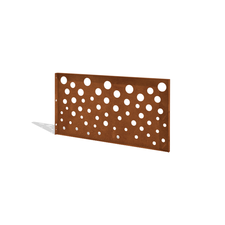 Sichtschutzzaun aus Cortenstahl H Paneel B 120 x 63,3 cm