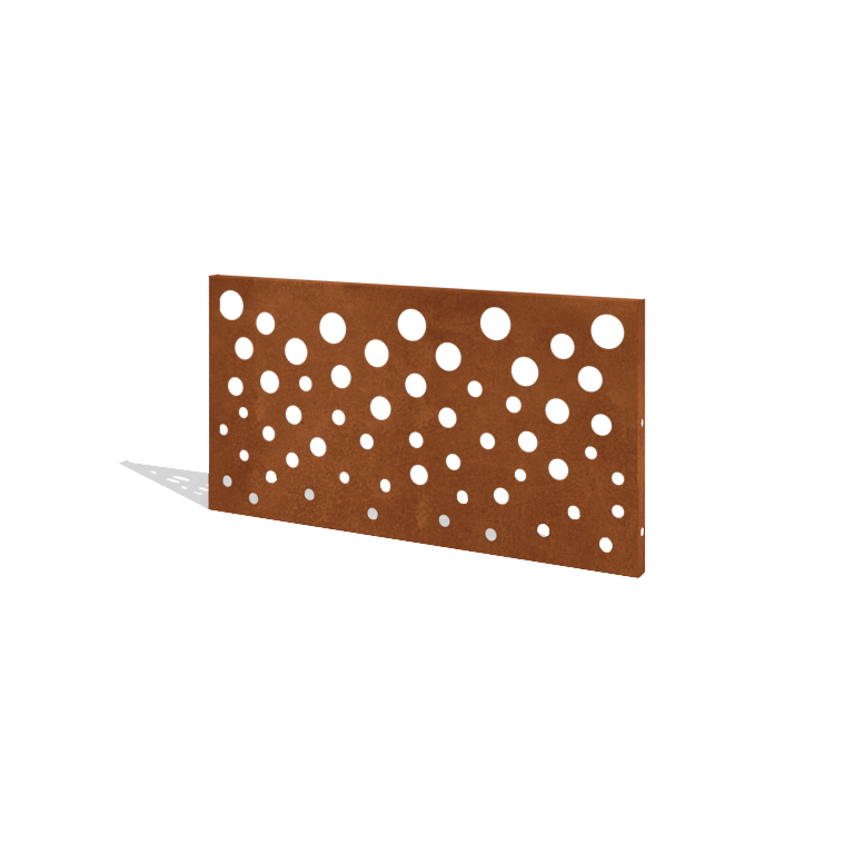 Sichtschutzzaun aus Cortenstahl H Paneel B 120 x 63,3 cm