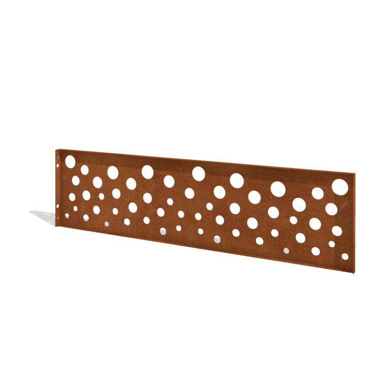 Sichtschutzzaun aus Cortenstahl H Paneel B 180 x 47,5 cm