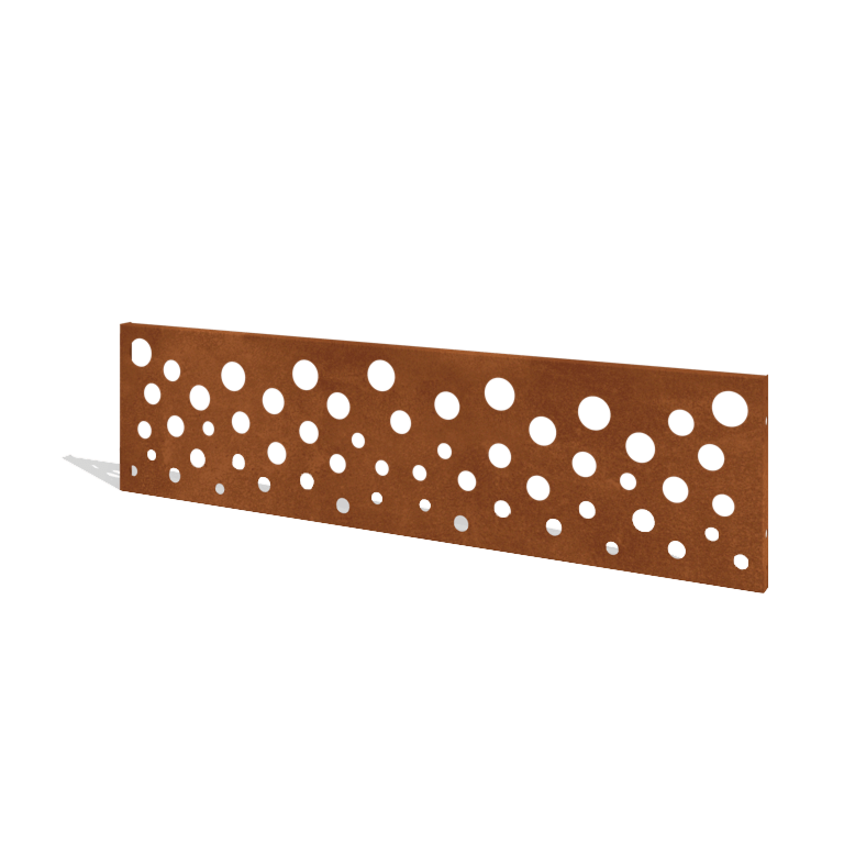 Sichtschutzzaun aus Cortenstahl H Paneel B 180 x 47,5 cm