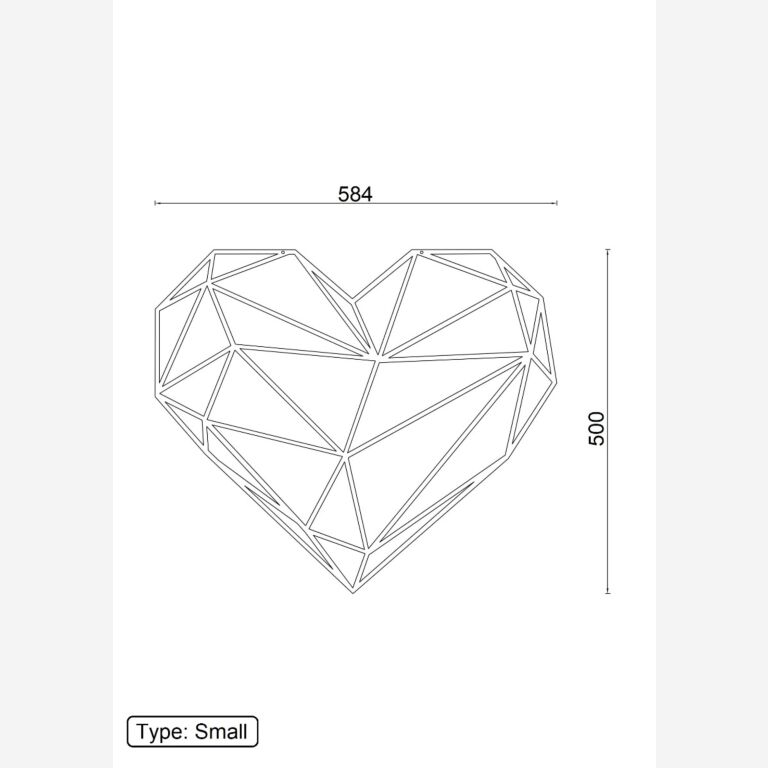 Wanddekoration aus Metall Heart