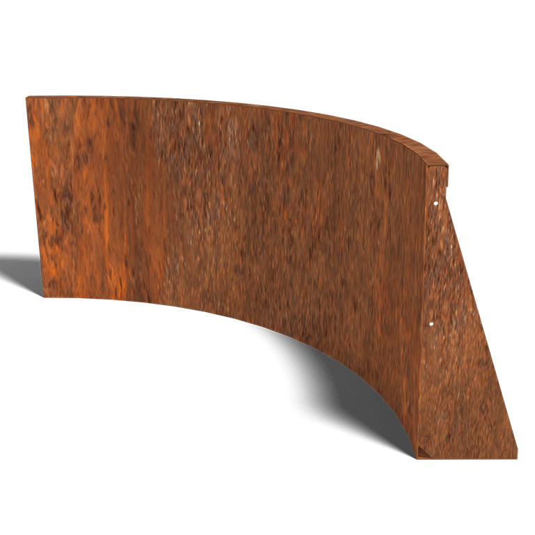 Innenbogen der Stützwand aus Cortenstahl 1000x1000mm (Höhe 600mm)