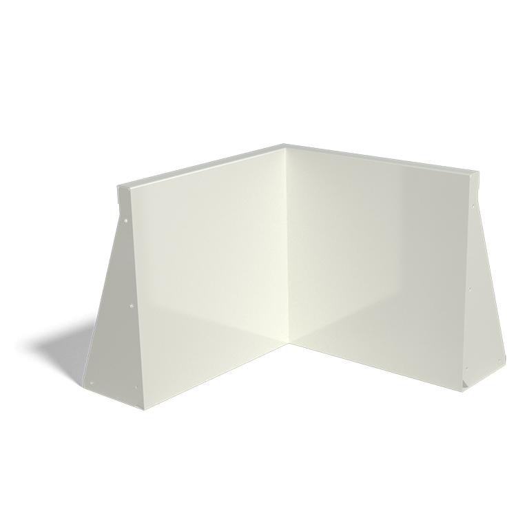 Innenecke der Stützwand aus pulverbeschichtetem Stahl 500x500mm (Höhe 500mm)
