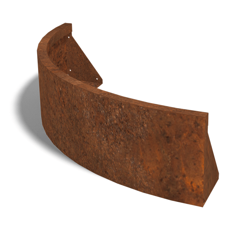 Stützwand aus Cortenstahl Außenbogen 1000x1000mm (Höhe 300mm)