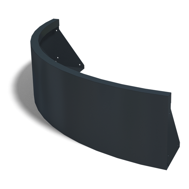 Stützwand aus pulverbeschichtetem Stahl Außenbogen 1000x1000mm (Höhe 300mm)
