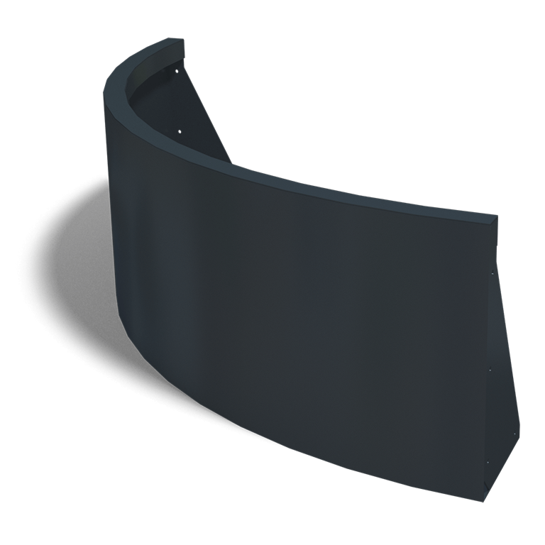 Stützwand aus pulverbeschichtetem Stahl Außenbogen 1000x1000mm (Höhe 400mm)