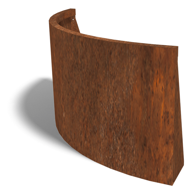 Stützwand aus Cortenstahl Außenbogen 1000x1000mm (Höhe 600mm)