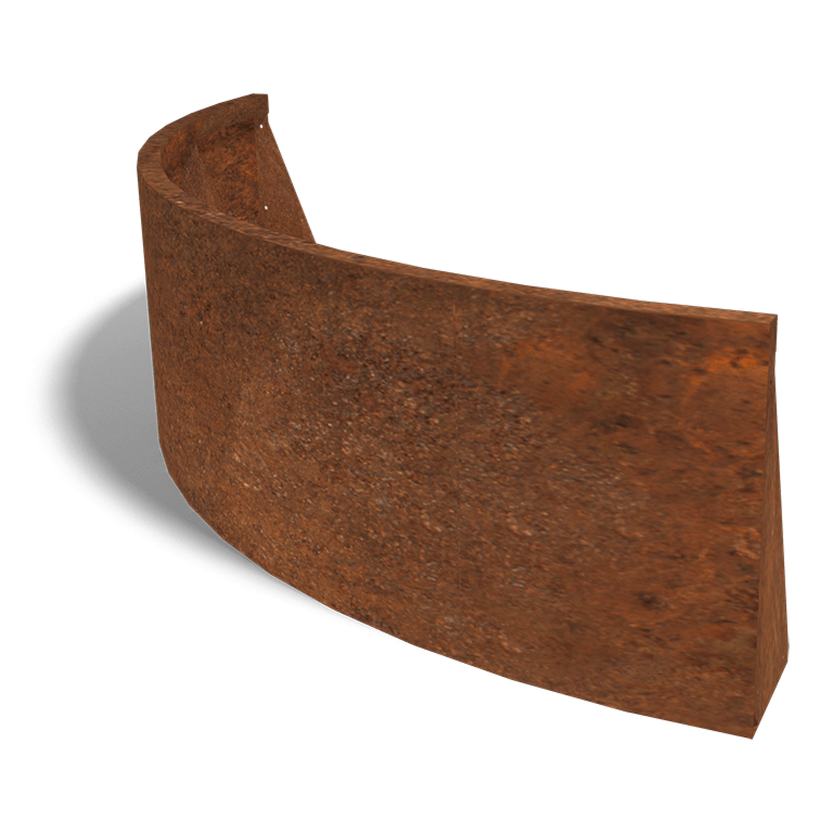 Stützwand aus Cortenstahl Außenbogen 1500x1500mm (Höhe 500mm)