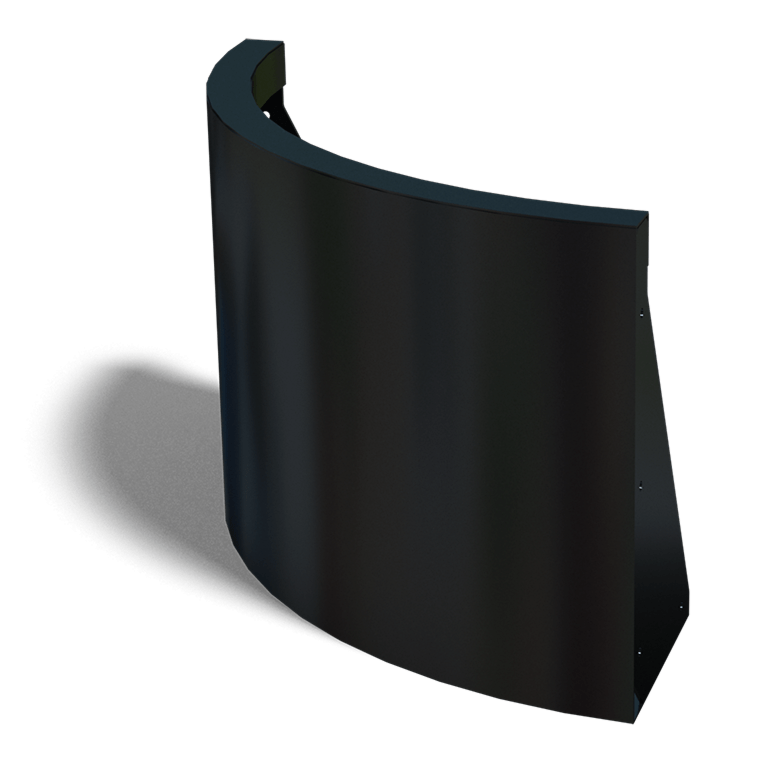 Stützwand aus pulverbeschichtetem Stahl Außenbogen 500x500mm (Höhe 400mm)