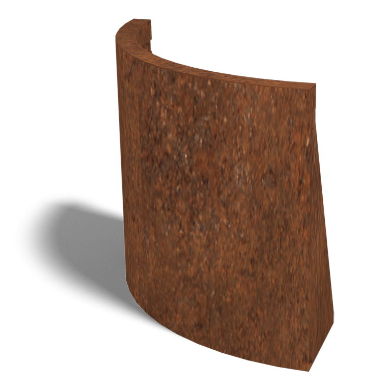Stützwand aus Cortenstahl Außenbogen 500x500mm (Höhe 500mm)