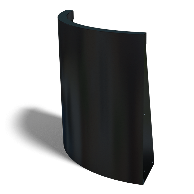 Stützwand aus pulverbeschichtetem Stahl Außenbogen 500x500mm (Höhe 600mm)