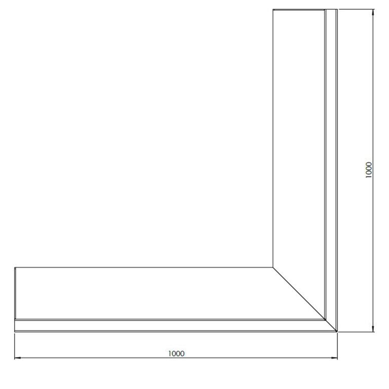 Außenecke der Stützwand aus pulverbeschichtetem Stahl 100 x 100 cm (Höhe 30 cm)