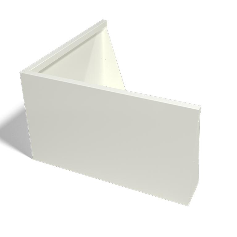 Außenecke der Stützwand aus pulverbeschichtetem Stahl 1000x1000mm (Höhe 600mm)