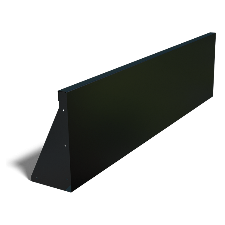 Stützwand aus pulverbeschichtetem Stahl gerade 1500mm (Höhe 400mm)