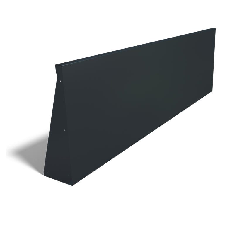 Stützwand aus pulverbeschichtetem Stahl gerade 2000mm (Höhe 600mm)