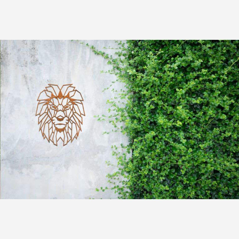 Wanddekoration aus Cortenstahl Löwe 1.0