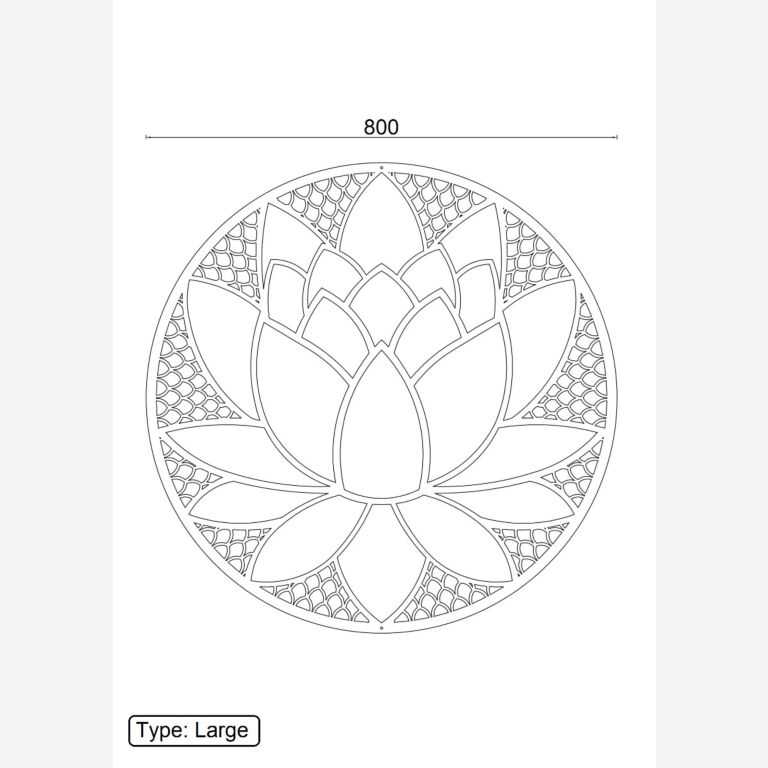 Wanddekoration aus Cortenstahl Lotusblume