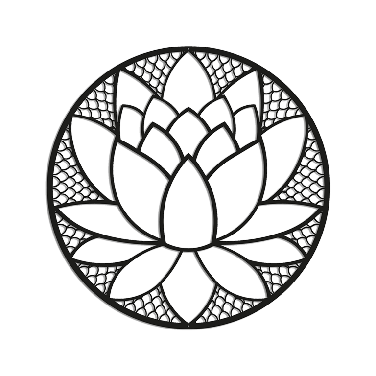 Wanddekoration aus Metall Lotusblume