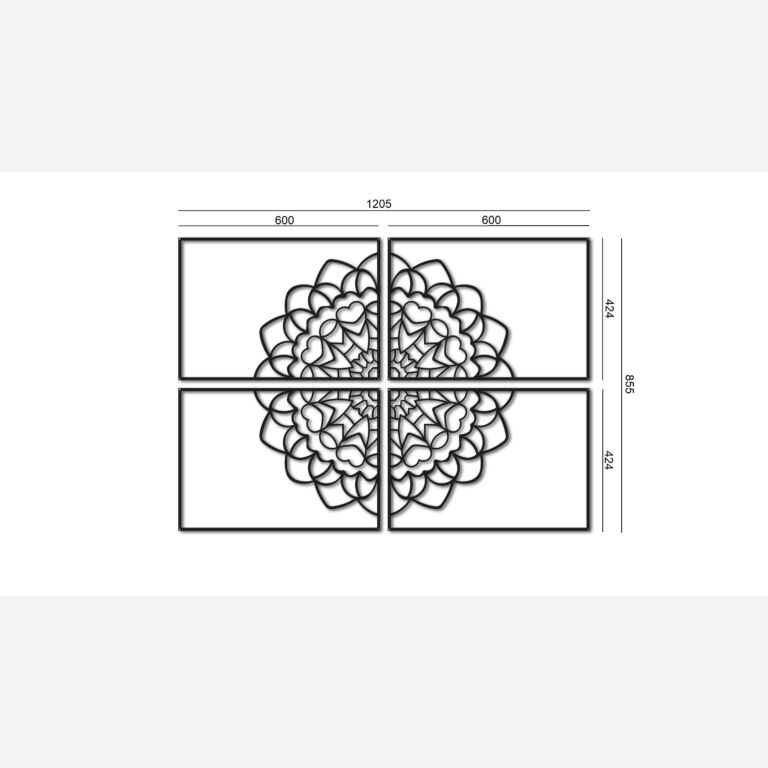 Wanddekoration aus Metall Mandala 4-teilig