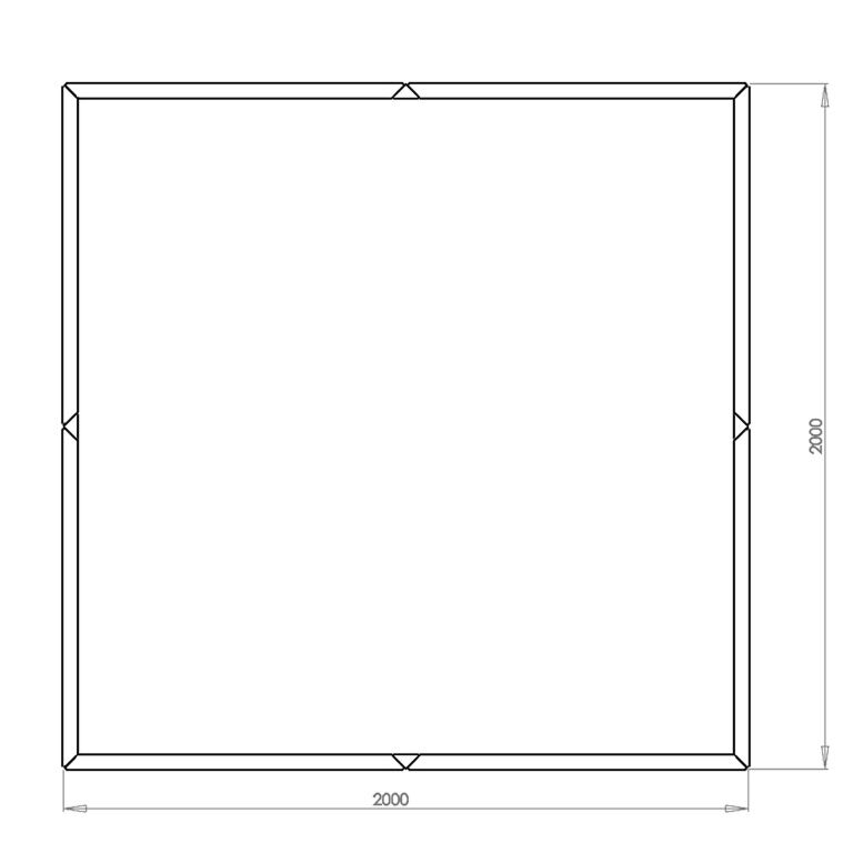 Hochbeet aus pulverbeschichtetem Stahl Miami xxl 200 x 200 cm