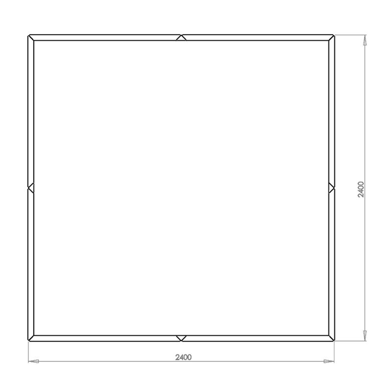 Pflanzgefäß aus pulverbeschichtetem Stahl Miami xxl 240 x 240 cm