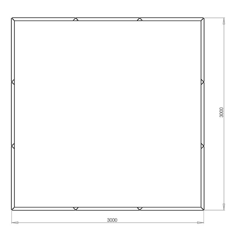 Hochbeet aus pulverbeschichtetem Stahl Miami xxl 300 x 300 cm