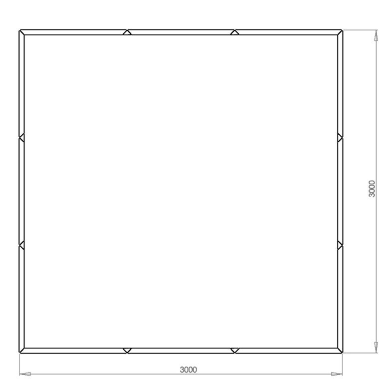 Pflanzgefäß aus pulverbeschichtetem Stahl Miami xxl 300 x 300 cm