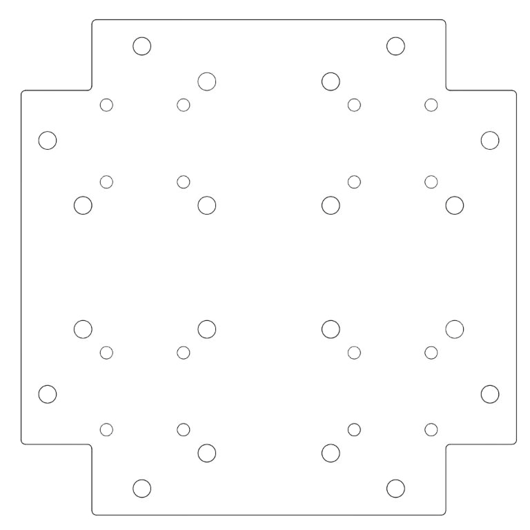 Bodenplatte aus verzinktem Stahl 30 x 30 cm