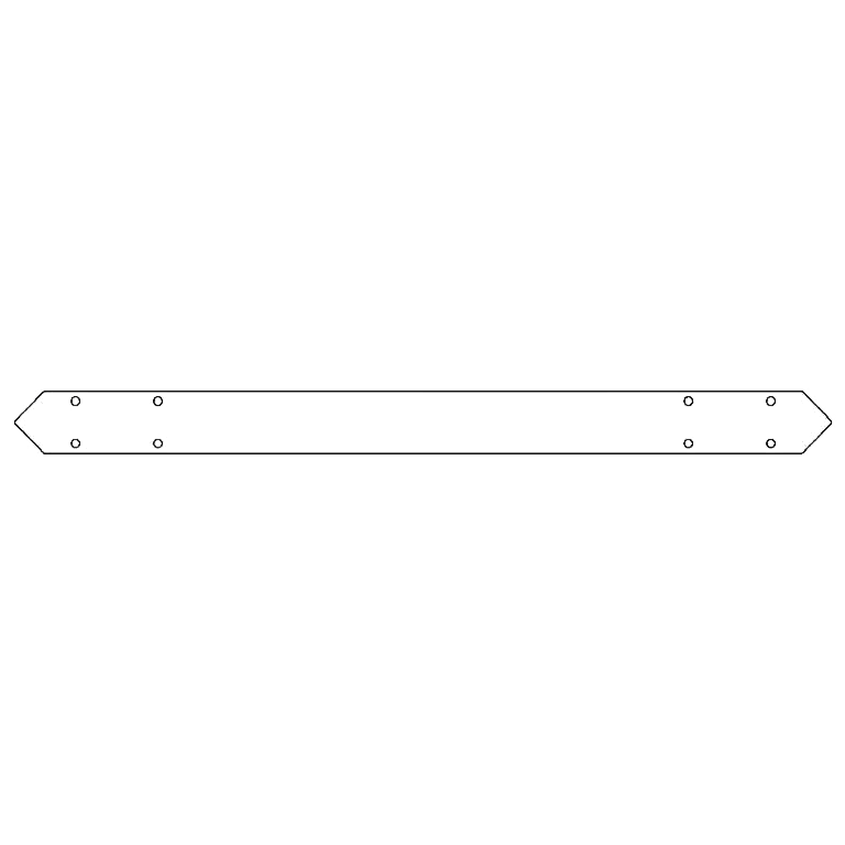 Bodenplattenverbinder aus verzinktem Stahl 100 cm