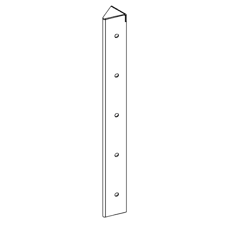 Pulverbeschichtete Eckstück 45° 50 cm