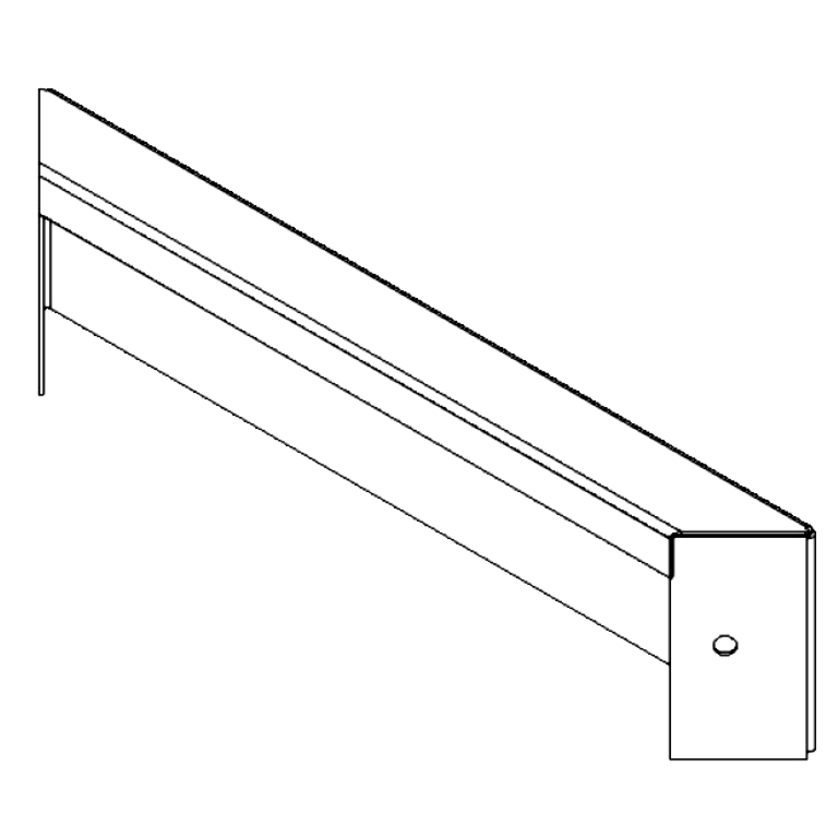 Pulverbeschichtete Stahlplatte 10 x 40 cm