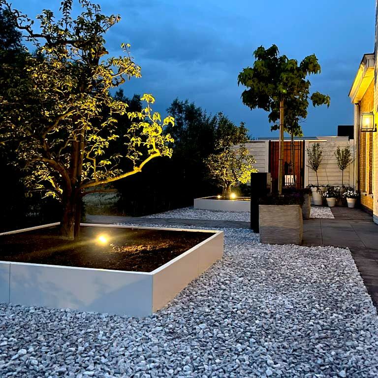 Hochbeet aus pulverbeschichtetem Stahl Miami xxl 180 x 180 cm