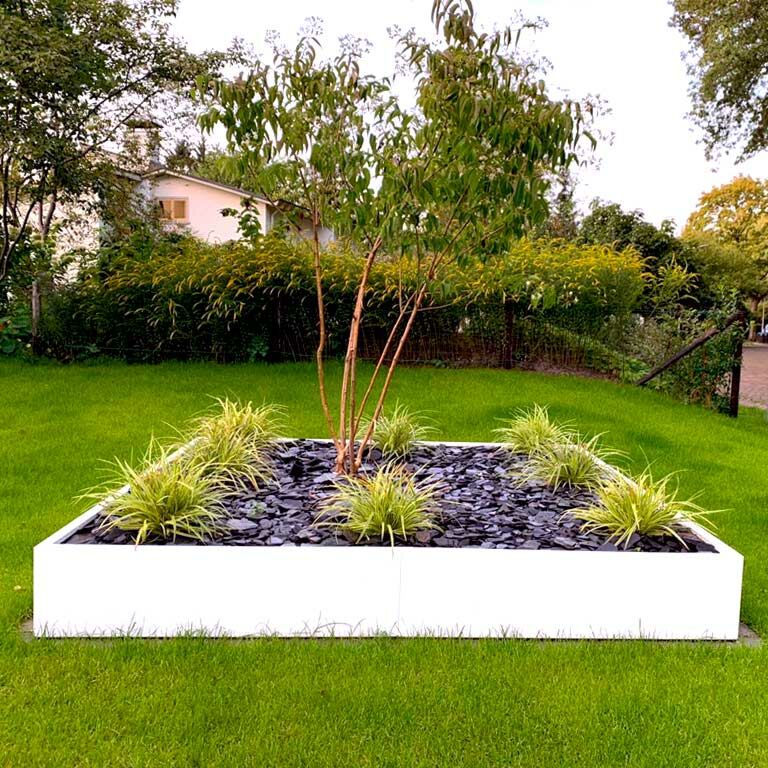 Hochbeet aus pulverbeschichtetem Stahl Miami xxl 240 x 240 cm