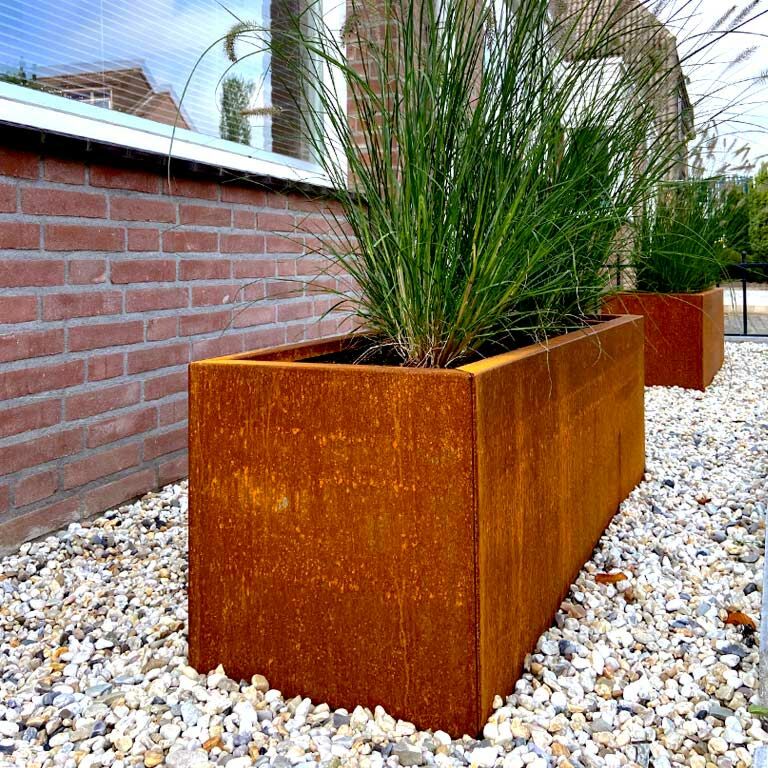 Pflanzkübel aus Cortenstahl Texas 40 x 100 cm