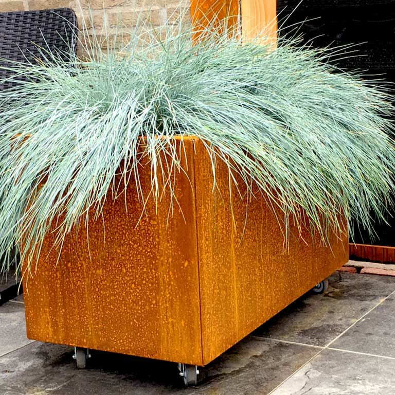 Pflanzkübel aus Cortenstahl Texas 40 x 80 cm