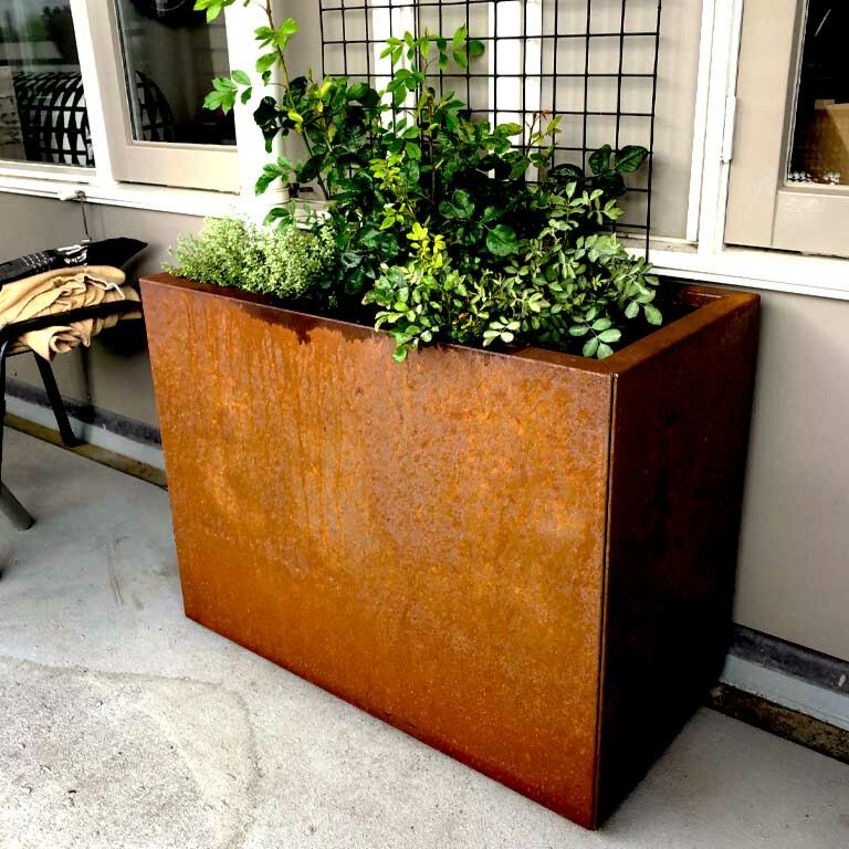 Pflanzkübel aus Cortenstahl Texas 40 x 80 cm