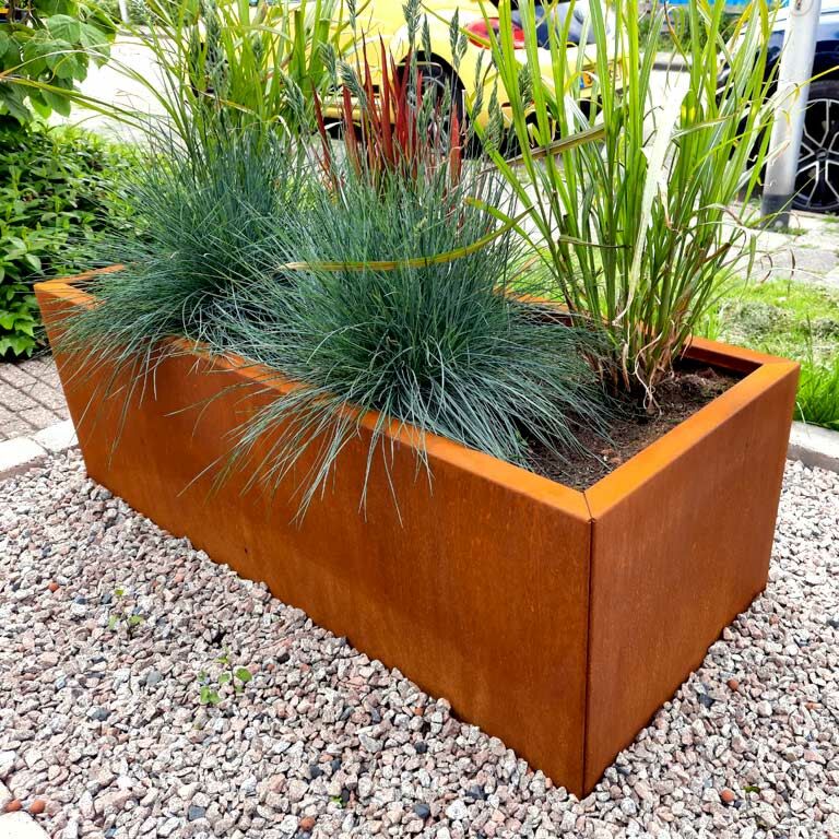Pflanzkübel aus Cortenstahl Texas 50 x 120 cm