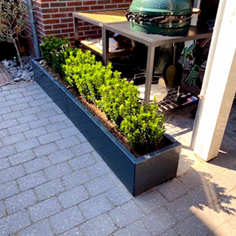Hochbeet aus pulverbeschichtetem Stahl Texas xxl 240 x 30 cm