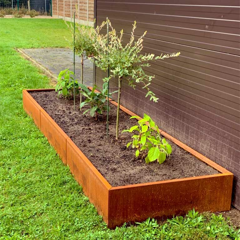 Hochbeet aus Cortenstahl Texas xxl 360 x 100 cm