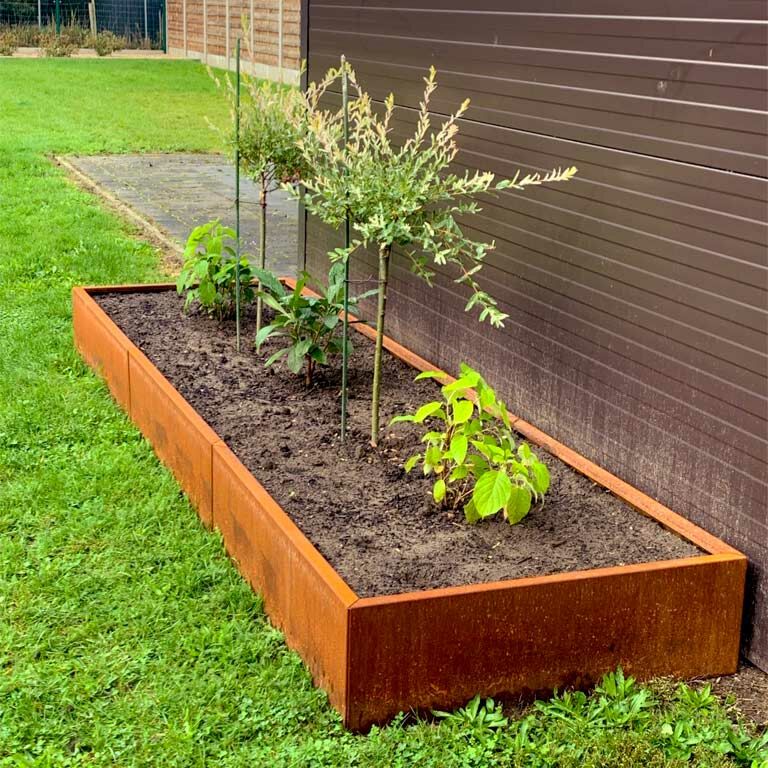 Hochbeet aus Cortenstahl Texas xxl 360 x 80 cm