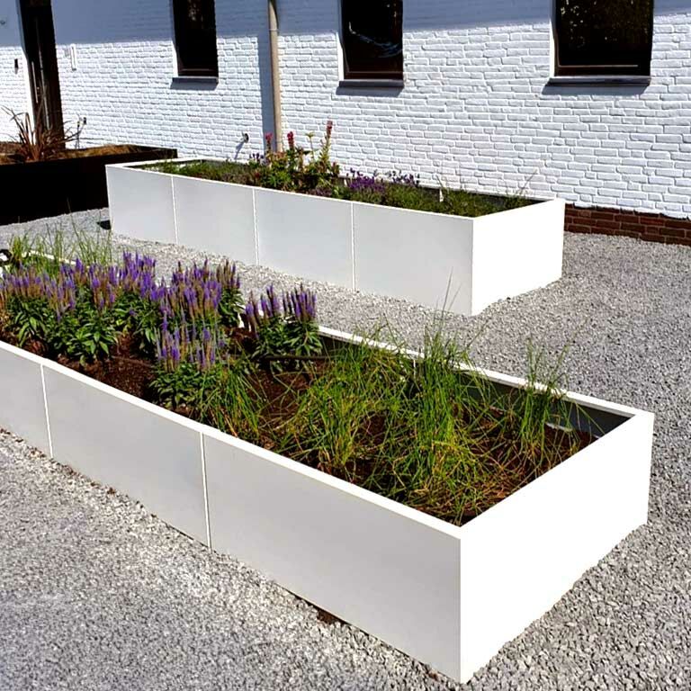 Hochbeet aus pulverbeschichtetem Stahl Texas xxl 320 x 80 cm