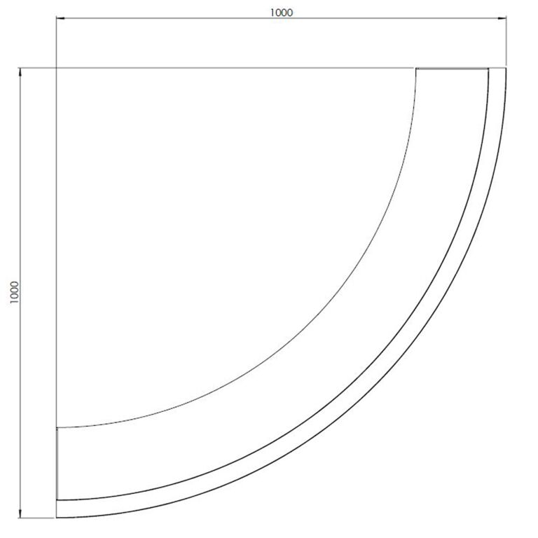 Stützwand aus Cortenstahl Außenbogen 100 x 100 cm (Höhe 60 cm)