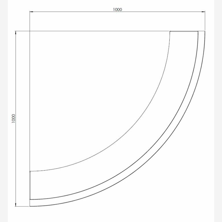 Stützwand aus pulverbeschichtetem Stahl Außenbogen 1000x1000mm (Höhe 400mm)