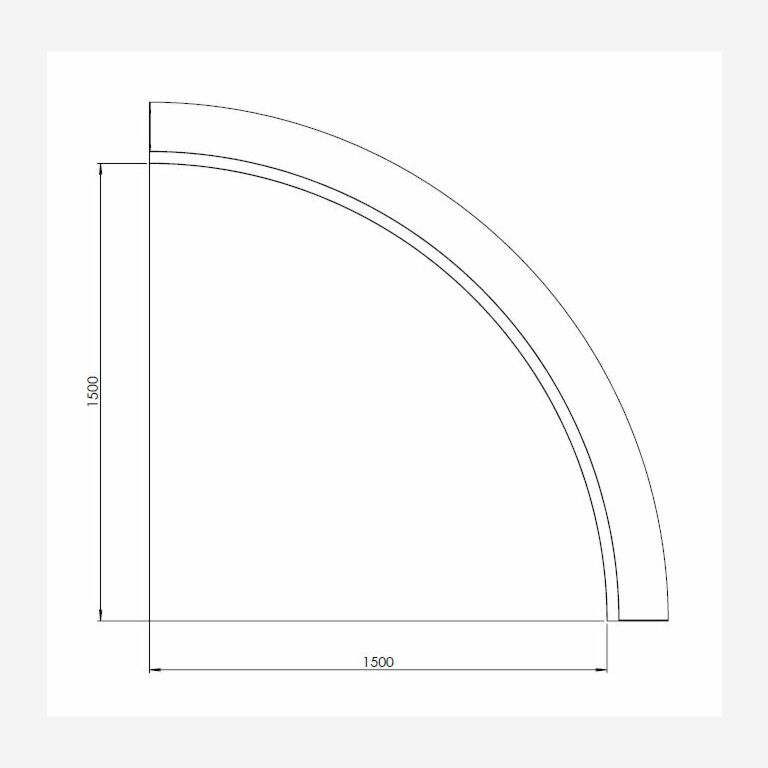 Innenbogen der Stützwand aus Cortenstahl 1500x1500mm (Höhe 600mm)