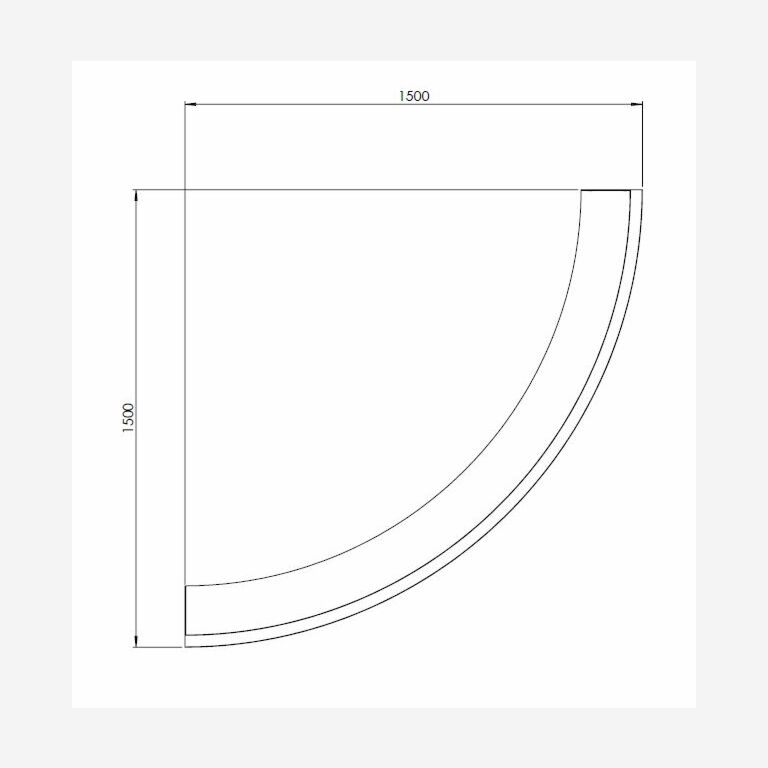 Stützwand aus pulverbeschichtetem Stahl Außenbogen 1500x1500mm (Höhe 500mm)