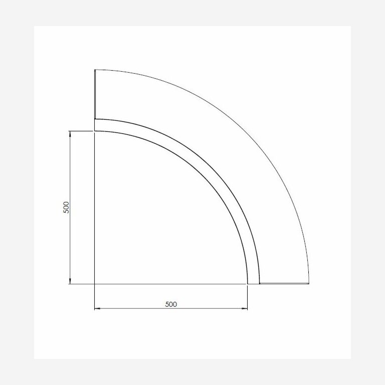 Innenbogen der Stützwand aus Cortenstahl 500x500mm (Höhe 500mm)