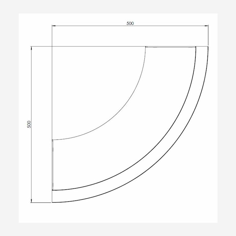 Stützwand aus pulverbeschichtetem Stahl Außenbogen 500x500mm (Höhe 400mm)