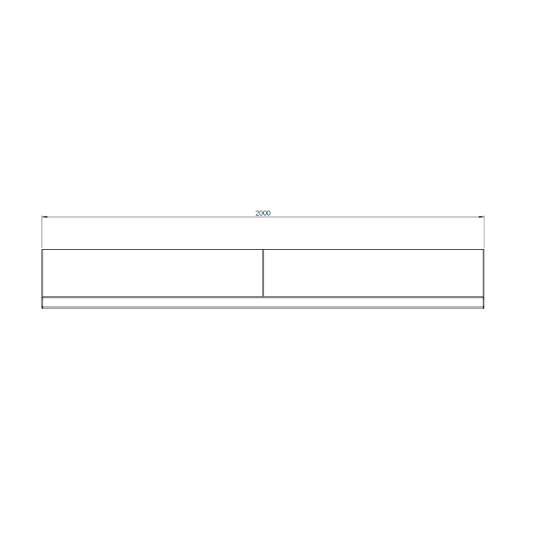 Stützwand aus pulverbeschichtetem Stahl gerade 2000mm (Höhe 600mm)