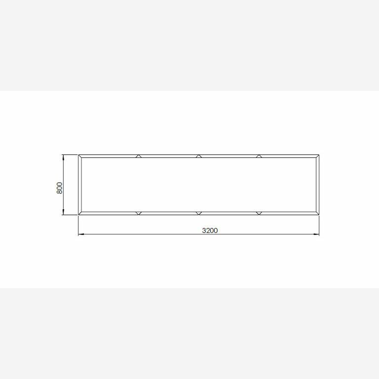 Pflanzgefäß aus pulverbeschichtetem Stahl Texas xxl 320 x 80 cm