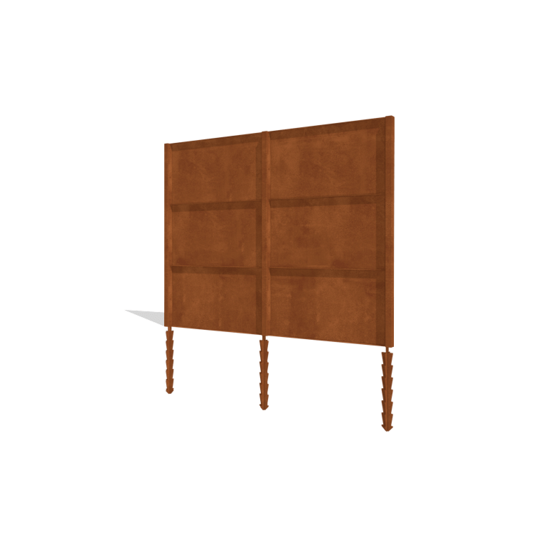 Sichtschutzzaun aus Cortenstahl H3 Komplettsatz 258 cm